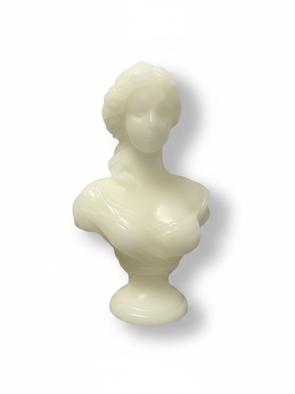 Bella Lux Baroque Lady Bust White Candle 8” Decorative Sculptural Candle NEW